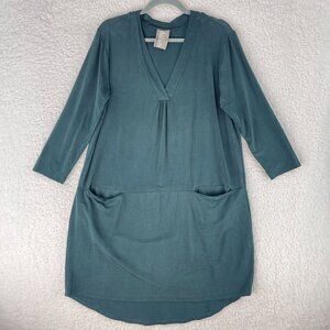 Anthropologie Dolan Left Coast Green Dress Womens 3/4 Sleeve Stretch‎ Size Large